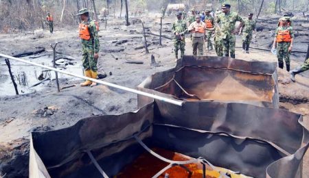 Nigerian Navy Destroys 19 Illegal Refineries in Bayelsa, Rivers, Seizes Crude Worth Over N13bn nigerian-navy-destroys-19-illegal-refineries-in-bayelsa,-rivers,-seizes-crude-worth-over-n13bn
