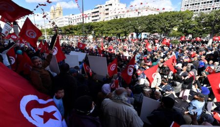 Tunisians Protest Against Kais Saied Ahead of Presidential Election tunisians-protest-against-kais-saied-ahead-of-presidential-election
