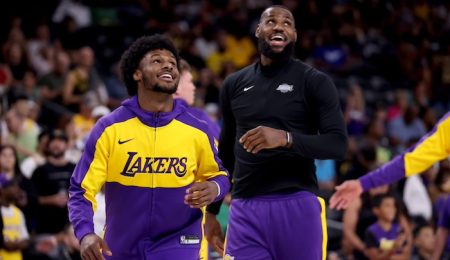 LeBron James and Son Bronny Create NBA History as They Play Together for the First Time. lebron-james-and-son-bronny-create-nba-history-as-they-play-together-for-the-first-time.