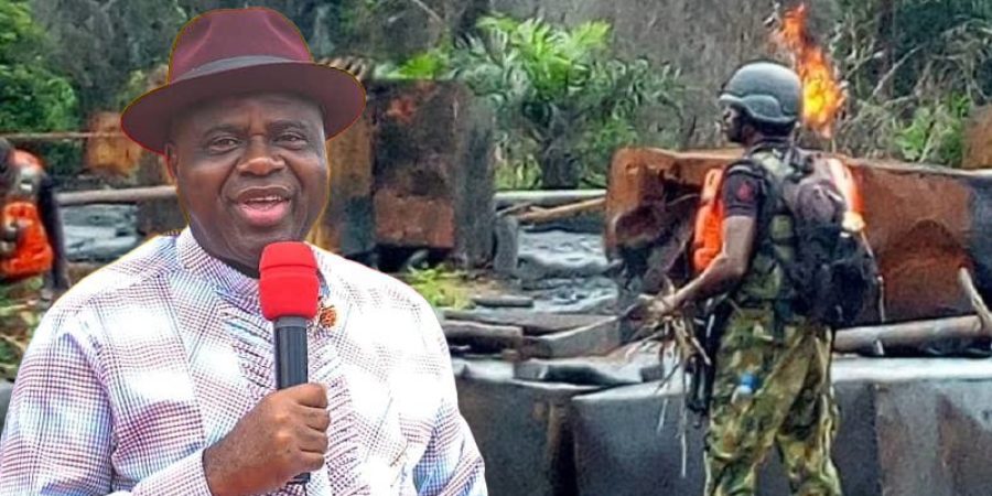 Over 32 Illegal Oil Bunkering Sites Dismantled As Bayelsa State, Military Join Forces over-32-illegal-oil-bunkering-sites-dismantled-as-bayelsa-state,-military-join-forces