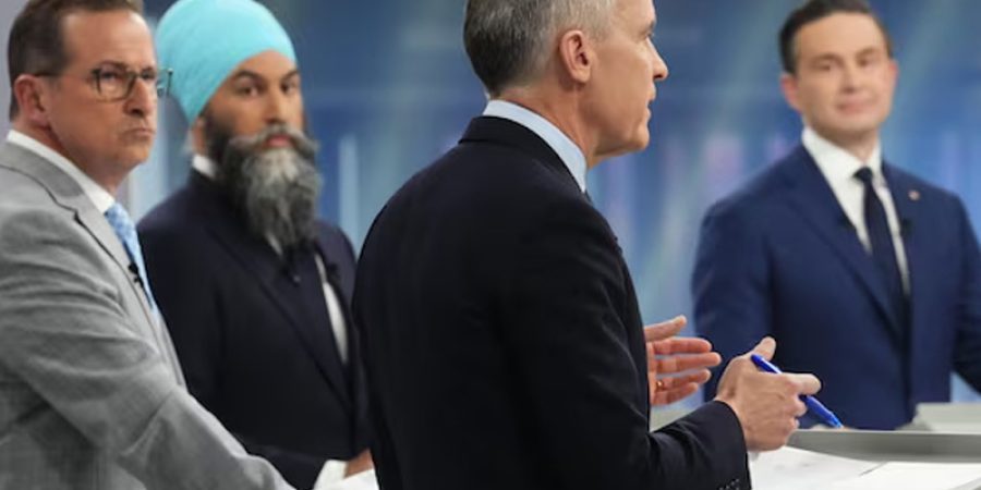 Canadian Leaders Clash Over Trump, Tariffs and Economy in Fiery First Election Debate canadian-leaders-clash-over-trump,-tariffs-and-economy-in-fiery-first-election-debate