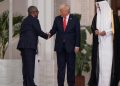 dangote,-trump-exchange-pleasantries-during-high-profile-visit-to-qatar
