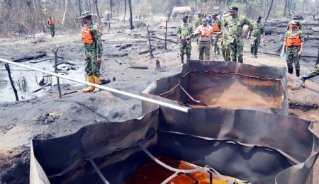 Navy Destroys 5 Illegal Refining Sites in Rivers navy-destroys-5-illegal-refining-sites-in-rivers