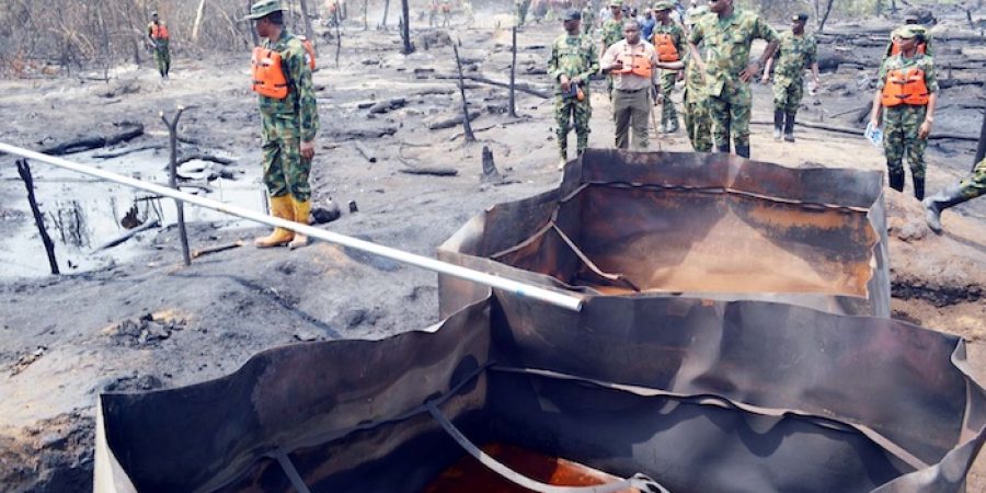 Navy Destroys 5 Illegal Refining Sites in Rivers navy-destroys-5-illegal-refining-sites-in-rivers