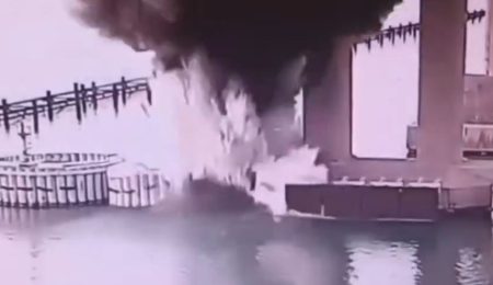 Ukraine Strikes Crimeas Kerch Bridge with Underwater Explosives, Says Security Service ukraine-strikes-crimeas-kerch-bridge-with-underwater-explosives,-says-security-service