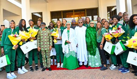 tinubu-awards-dtigress-players-$100,000-each,-housing-gift,-national-honour