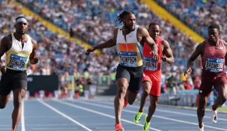 thompson-defeats-lyles-in-olympic-100-metres-final-rematch