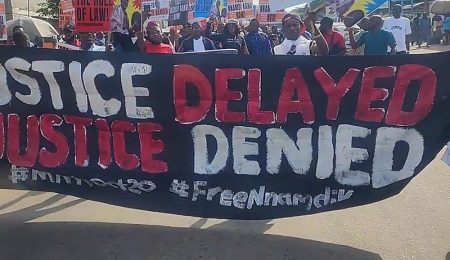 Police Fire Tear Gas, Arrest Protesters At Abuja Rally Demanding Nnamdi Kanus Release police-fire-tear-gas,-arrest-protesters-at-abuja-rally-demanding-nnamdi-kanus-release