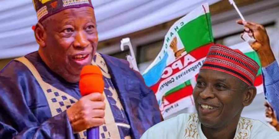 ganduje-welcomes-yusuf-to-apc,-faults-kwankwasos-enemy-remark