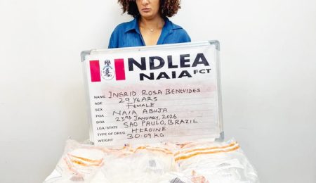 ndlea-nabs-brazilian-woman-with-n3bn-heroin-at-abuja-airport,-seizes-explosives,-drugs-nationwide