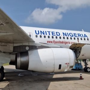 jet-blast-damage-grounds-united-nigeria-airlines-aircraft-at-lagos-airport