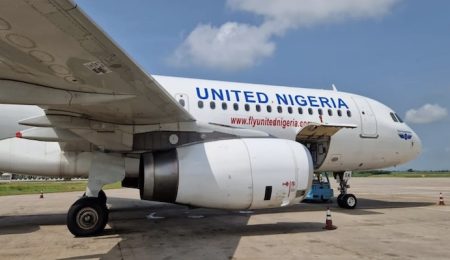 jet-blast-damage-grounds-united-nigeria-airlines-aircraft-at-lagos-airport