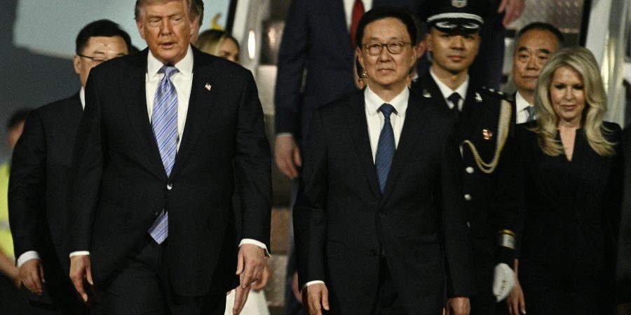 Trump Lands In Beijing For Two-Day Meeting With Xi Jinping trump-lands-in-beijing-for-two-day-meeting-with-xi-jinping